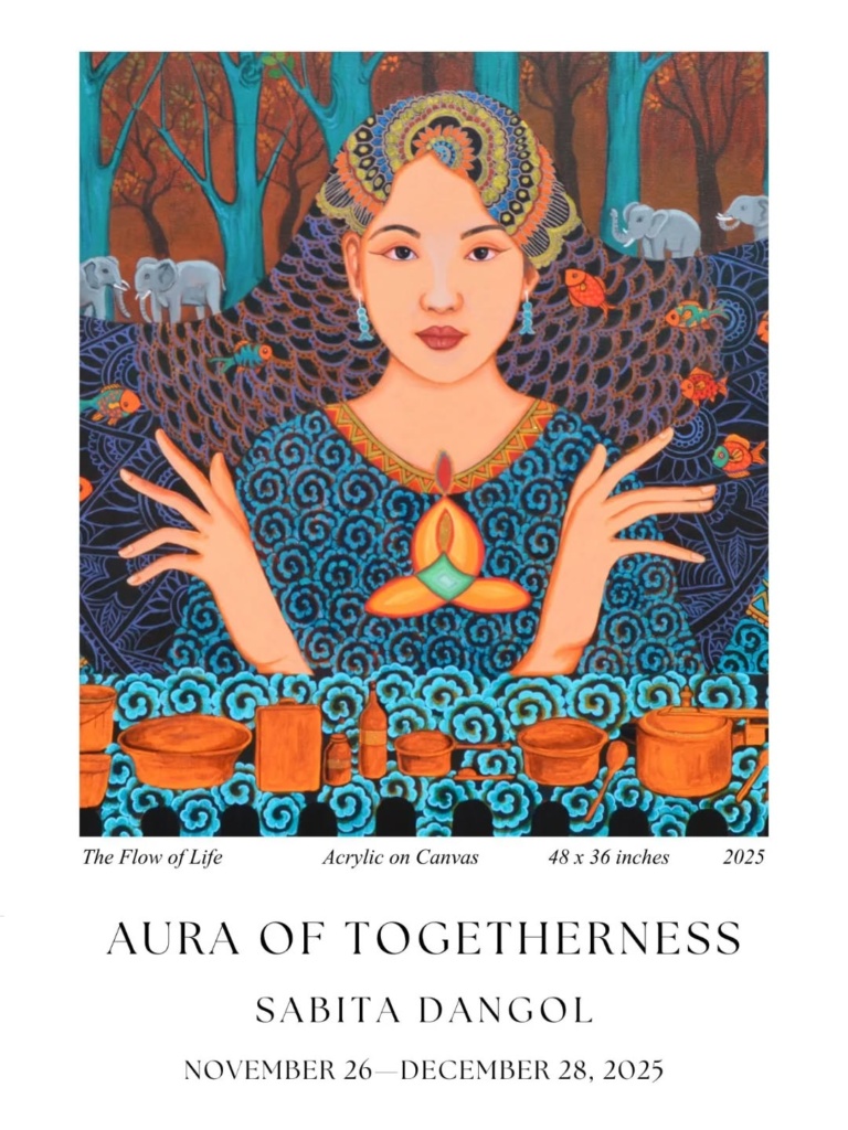 Aura of Togetherness by Contemporary artist Sabita Dangol from nepal Contemporary art exhibiton in Nepal
